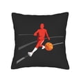 thumbnail image 4 of Set of 2 18x18in Throw Pillow Covers - Stylish Red Basketball Player Design Perfect for Couch Bed or Car Decor, 4 of 8