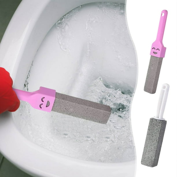 Cepillo de Limpieza para Inodoro de Piedra Pómez Natural (Paquete de 2) con Mango Extralargo. Elimina Marcas Difíciles, Cal y Manchas de Agua Dura En Baños, Piscinas y Azulejos.
