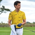 thumbnail image 3 of Fotbe Funny Ducks Pattern Men’s Golf Polo Shirt – Breathable Performance Golf Shirt with Button-Down Collar-Large, 3 of 6