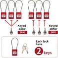 CERPXFF-5 Pack Lockout Tagout Steel Cable Locks(Dia 1.5mm) with Keys ...