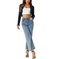 thumbnail image 2 of INSPIRE CHIC Women's Crop Shrug Long Sleeve Knit Elegant Open Front Casual Bolero Cardigan, 2 of 5