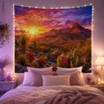 thumbnail image 2 of Desert Sunset Landscape with Cactus and Mountain Peaks, Majestic Boho Wall Art for Nature Lovers, Southwest Decor Housewarming Gift Tapestry Wall Hanging for Bedroom and Living Room, 2 of 7