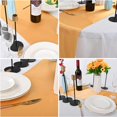 thumbnail image 5 of 6 Pack Satin Table Runner Gold 12x108 Inch and 6 Pcs Premium Plastic Round Tablecloths 84 inch White Disposable White Tablecloths | Plastic Table Cover for Party Thanksgiving Wedding Anniversary, 5 of 14