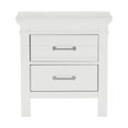 thumbnail image 5 of Candy 25 Inch Nightstand- 2 Drawers- Nickel Bar Handles- White Solid Wood, 5 of 6