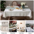 thumbnail image 7 of ICEANT 58×86 inch European Design Tablecloth with Tassel, Wrinkle Free Waterproof Polyester Table Cover, Rectangle Washable Tablecloth for Kitchen, Living Room, Outdoor Party, Green, 7 of 7