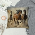 thumbnail image 2 of Leisuo Horse Pillows Decorative Throw Pillow Cover Case Run Wind Sand Pillow Case Square Cushion Cover for Sofa Bedroom Beige Brown white, 2 of 5