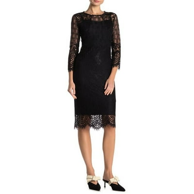Desigual Lida Long Sleeve Lace Knit Dress, Black, Costa Rica | Ubuy