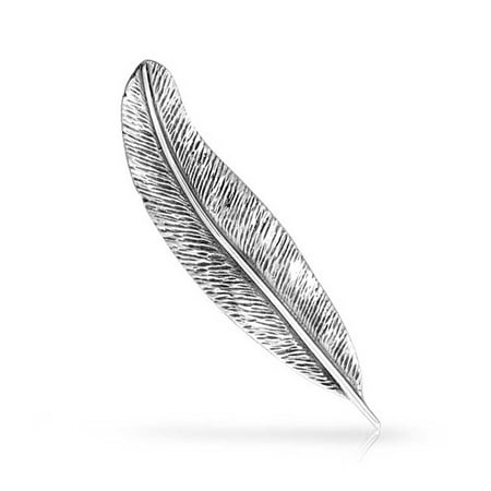 - 925 Sterling Silver Feather Nature Leaf Brooch Pin