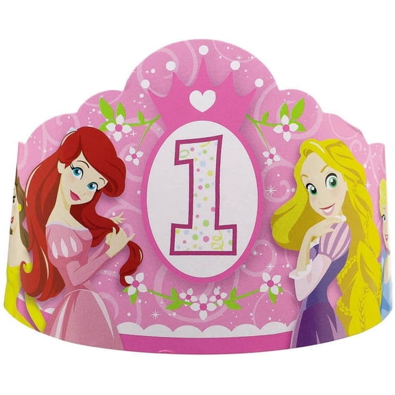 Disney Princess 1st Birthday Party Hats (8-Pack) - Party Supplies
