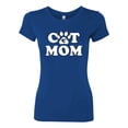 thumbnail image 2 of Wild Bobby, Best Paw Cat Mom, Pop Culture, Women Slim Fit Junior Tee, Royal, XX-Large, 2 of 3