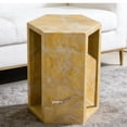 thumbnail image 4 of MDQMD 16"H Gold Side Accent Table,Bedroom Side Tables for Small Spaces with Natural Veining,Hexagonal End Table with Polished Finish,Marble Side Tables for Living Room, 4 of 8
