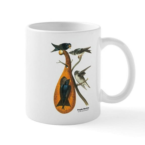 CafePress - Audubon Purple Martins Bird Mug - 11 oz Ceramic Mug - Novelty Coffee Tea Cup