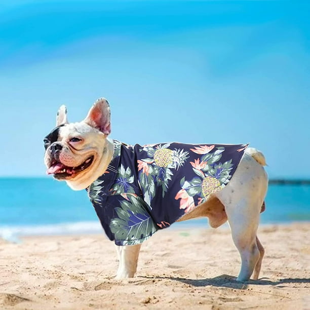 Hawaiian Beach Print Pet Dog Cat T Shirts Cute for Small to Medium