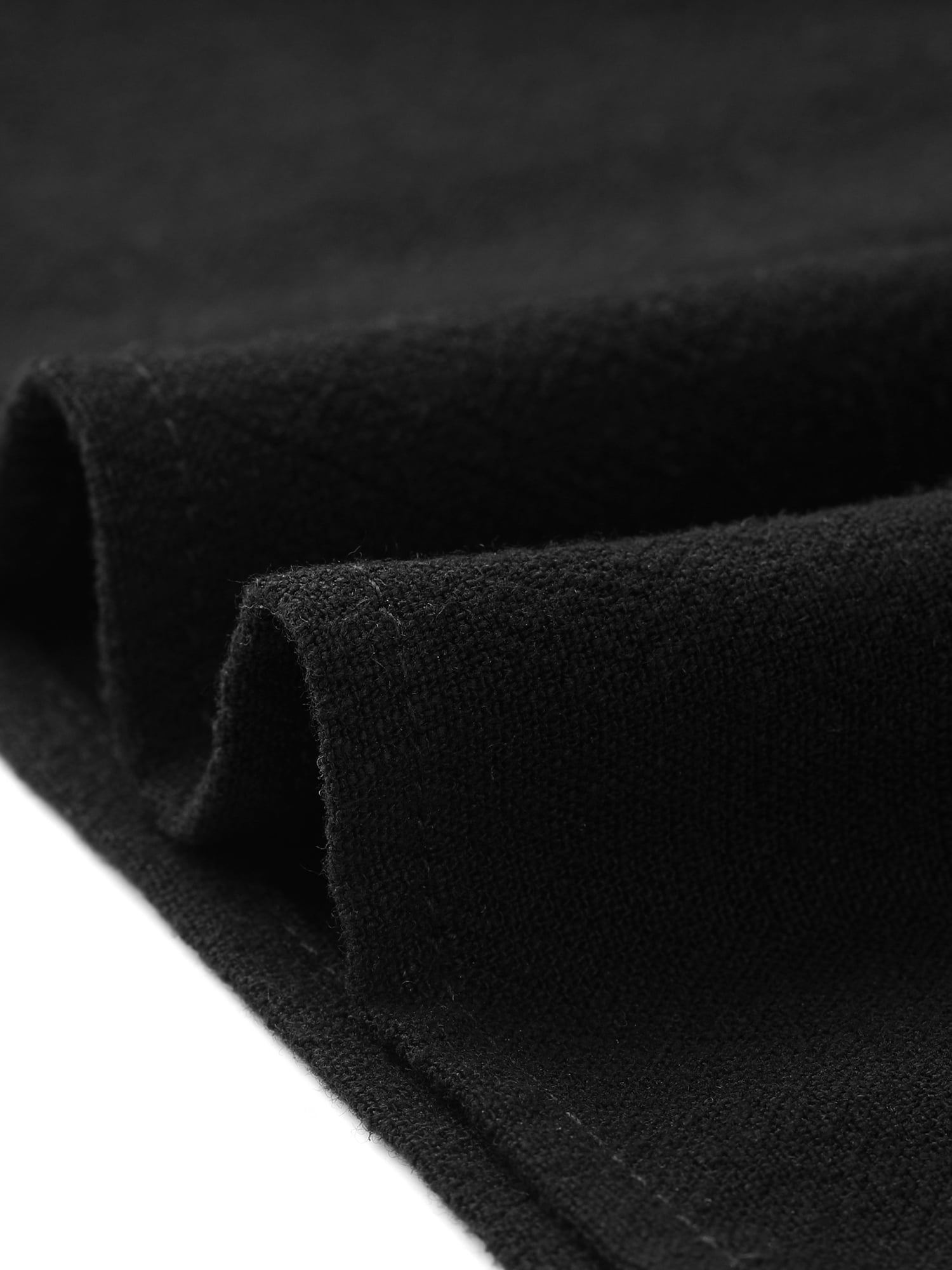 DARING DIVA Women's Linen Shirts Short Sleeve V Neck Blouse XL Black
