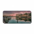 thumbnail image 1 of Cityscape Computer Mouse Pad, Colorful Sunrise over Venetian Bay Naples Florida Apartments Trees Waterscape, Rectangle Non-Slip Rubber Mousepad X-Large, 35" x 15", Purple Green, by Ambesonne, 1 of 2