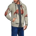 thumbnail image 2 of Wukai Flamingo Sitting On Chair Print Men's Zip-Up Hoodie,Fleece Full-Zip Hoodie for Men, Hooded Sweatshirt-Medium, 2 of 5