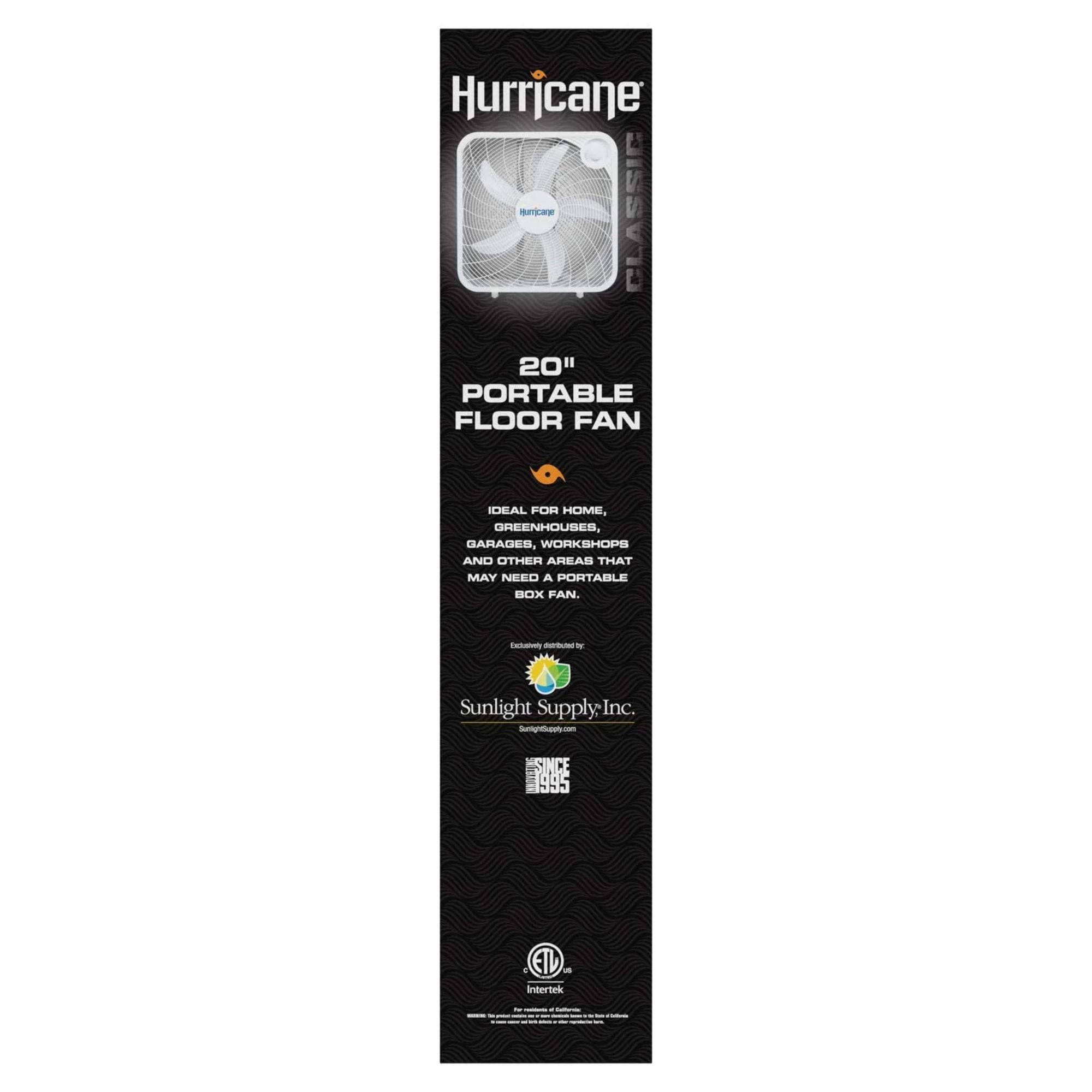 Hurricane 20 Inch Classic Series Floor Box Fan with 3 Speed Settings, Black, 5 Pack