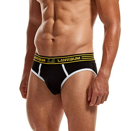 

Clearance KUNPENG Men s Lanvibum Mid-Rise Contrast Briefs XXL Black