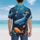 thumbnail image 4 of Balery Whimsical Underwater Fantasy Camisas hawaianas de manga corta para hombre, camisas playeras de corte holgado, camisas de vacaciones con botones,Medium, 4 of 7