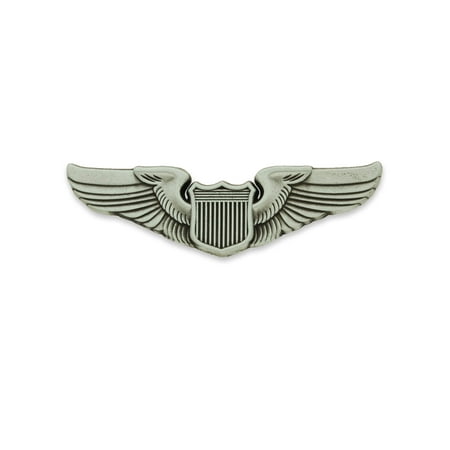 PinMart's Antique Nickel Military USAF Air Force Pilot Wings Pin