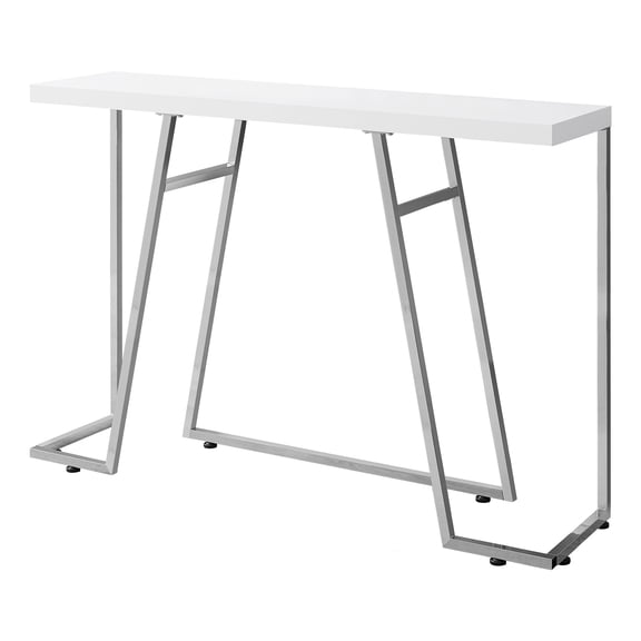 Monarch 47" Accent Console Table in White and Chrome