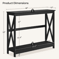 thumbnail image 7 of Yaheetech 2 Tier X Design Entryway Console Table with Storage Shelf Living Room, Black, 7 of 7