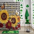 thumbnail image 5 of Butterfly Sunflower Shower Curtain Set with Hooks, Live Love Laugh Black Plaid Waterproof Fabric Bathroom Curtains Decor Home Accessories,72 X 84 Inch Extra Long, 5 of 9