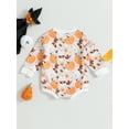 thumbnail image 4 of Wassery Baby Boys Girls Halloween Outfit 3 6 12 18 24 Months Infant Pumpkin Ghost Long Sleeve Romper Bodysuit My 1st Halloween Clothes 0-24M Newborn Autumn Winter Sweatshirts, 4 of 9