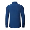 thumbnail image 2 of DEMOTIME Men's Formal Blouses Long Sleeve Wrinkle Free Stretch Business Button-Up Shirt 2XL Peacock Blue, 2 of 4