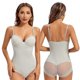 thumbnail image 4 of Body blanco con aros para mujer, modeladores elásticos de Color sólido, ropa interior sedosa, monos, ropa moldeadora blanca, 4 of 5