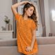 thumbnail image 3 of Easygdp Orange Glitter2 Camisón de manga corta para mujer, informal, estampado, 3 of 6