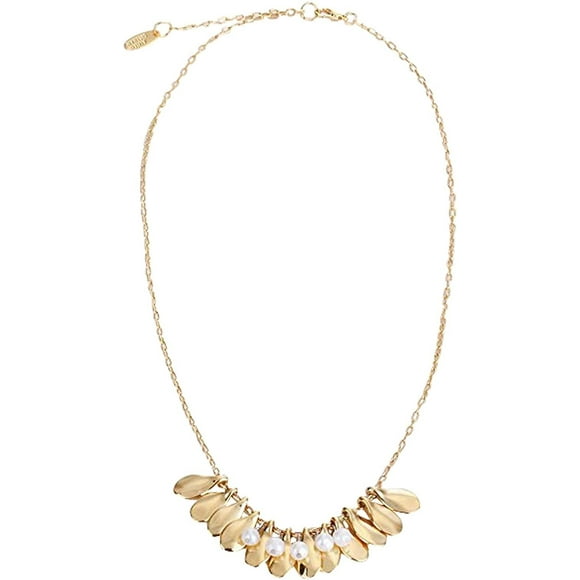 DEMDACO Petals Goldtone Pearl Beaded One Size Women's Zinc Alloy Fashion Necklace