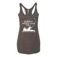 thumbnail image 2 of Missed Your Call Fishing Line Joke Fishing Tri-Blend Racerback Tank Top, Brown, Large, 2 of 3