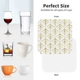 thumbnail image 6 of Lsque White And Gold Geometry Pattern 4" Drink Coasters Set of 4, PVC Leather Absorbent Coasters, Table Coaster Set Decorative Coffee Cup Coasters Housewarming Gift -Square, 6 of 6