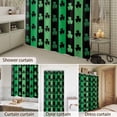 thumbnail image 4 of Bathroom Shower Curtain St. Patrick's Day Shamrock Waterproof Shower Curtains with Hooks, Green Black Stripe Theme Bath Curtains Bathtub Curtain Home Decor 36x72in, 4 of 9