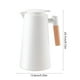 thumbnail image 2 of Tetera aislada, uso doméstico, tetera de presión, doble forro de vidrio, mango de madera de haya, fuerte retención de calor, presiona un botón, sin agua, termo blanco, 2 of 6