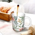 thumbnail image 3 of Yiaed Lilies Flowers Print Ceramics Coffee,Large Handle Design,Extra Large Tea and Coffee Cup for Office and Home Mugs, 3 of 6