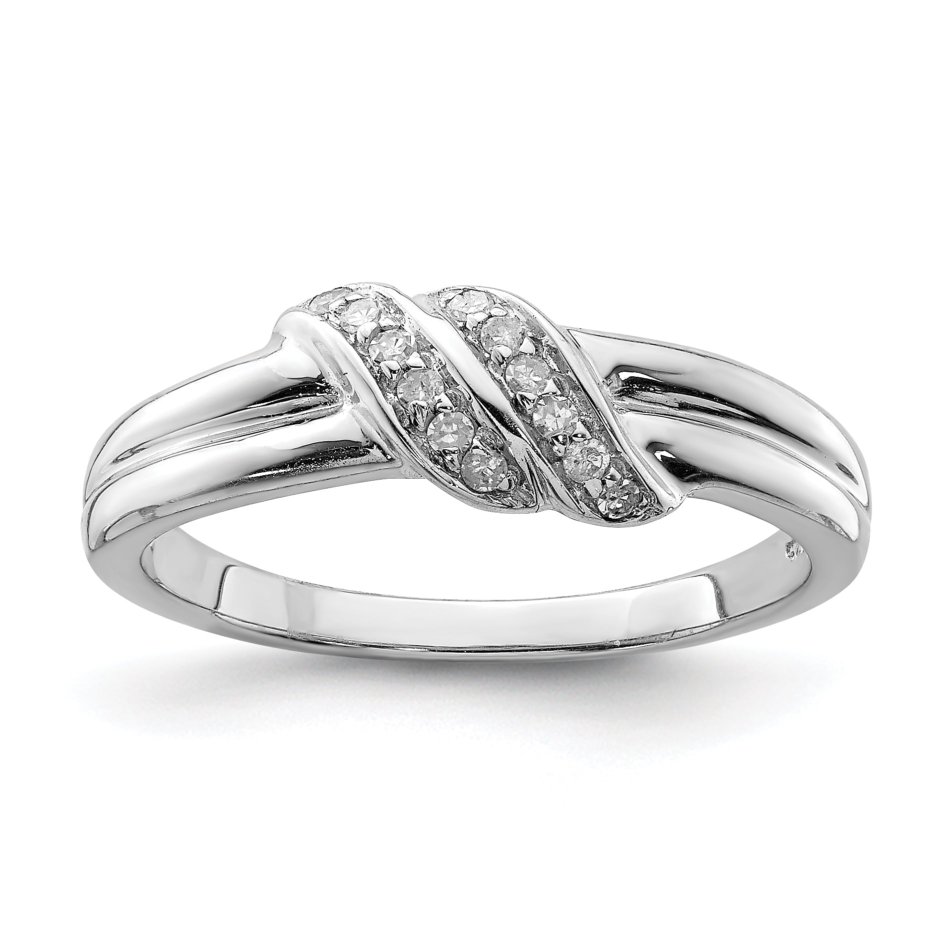 925 Sterling Silver Rhodium Plated Diamond Ring | Walmart Canada