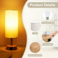 thumbnail image 2 of Neoglint 2 Packs Fabric Bedside Table Lamp with Warm White LED Bulb Nightstand Lamp Desk Light Touch Control 3 Levels Dimmable USB A Type-C Charging Ports for Living Room Bedroom Study Room Cafe Shop, 2 of 8
