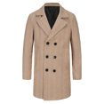 thumbnail image 5 of INSPIRE CHIC Trench Coats for Men's Double Breasted Herringbone Notched Collar Winter Overcoats, 5 of 5
