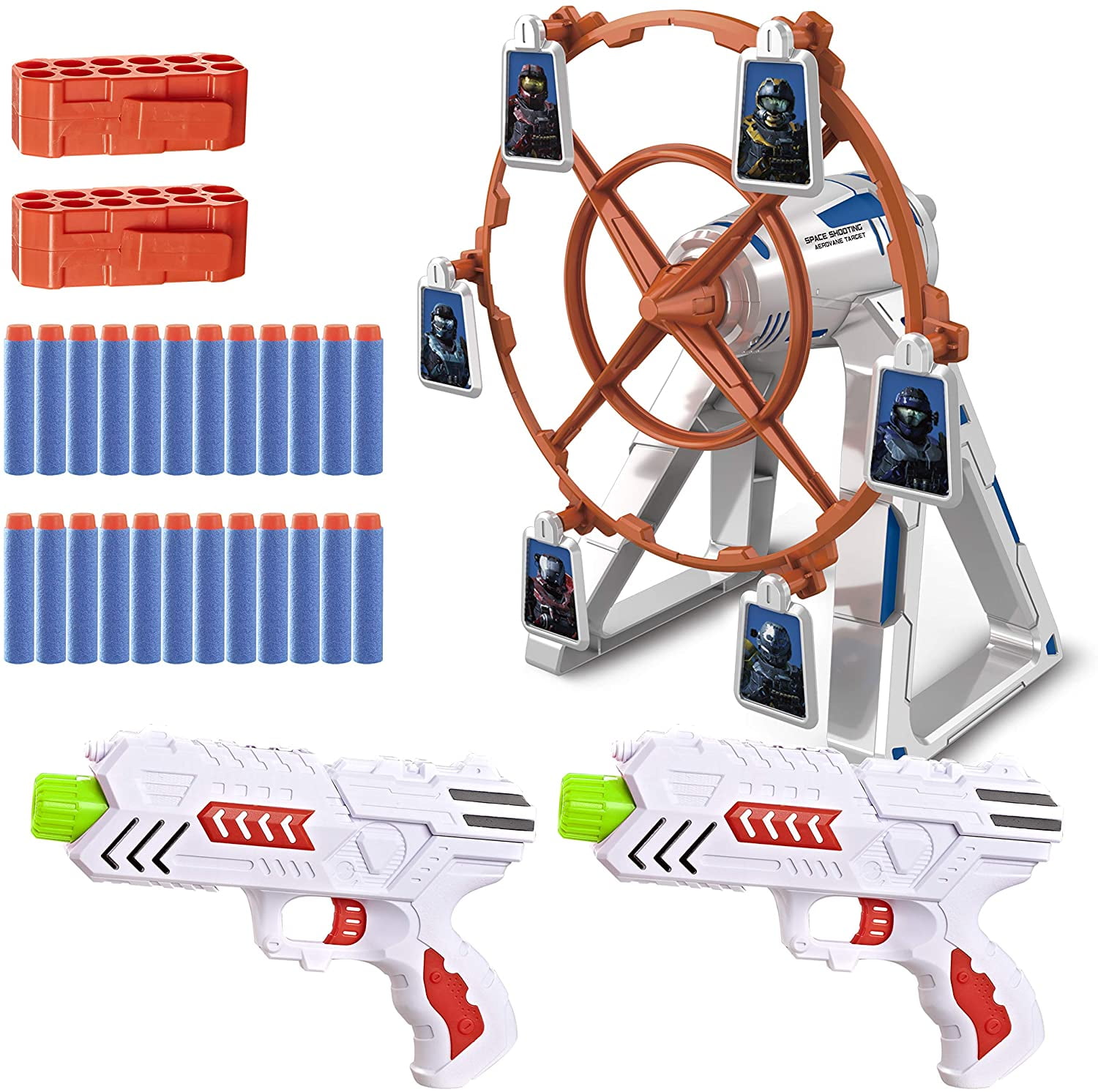 Precision Fast Firing Super Blaster Soft Bullet Set Nerf style Toy Target Game 