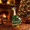 thumbnail image 5 of PiGOGI Christmas Snowflake Polka Dots Lace Dress Goose Costume Set for Porch Goose Outfit Holiday Outdoor Yard Decor (Goose Not Included), 5 of 6