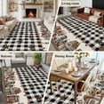 thumbnail image 6 of Black White Area&nbsp;Rug 5x8ft Buffalo Plaid Country Star Barn Barrel Farmhouse Non-Slip&nbsp;Washable Square&nbsp;Rugs Soft Felt Indoor Floor Mat for Bedroom Kitchen Living Room Bathroom, 6 of 9