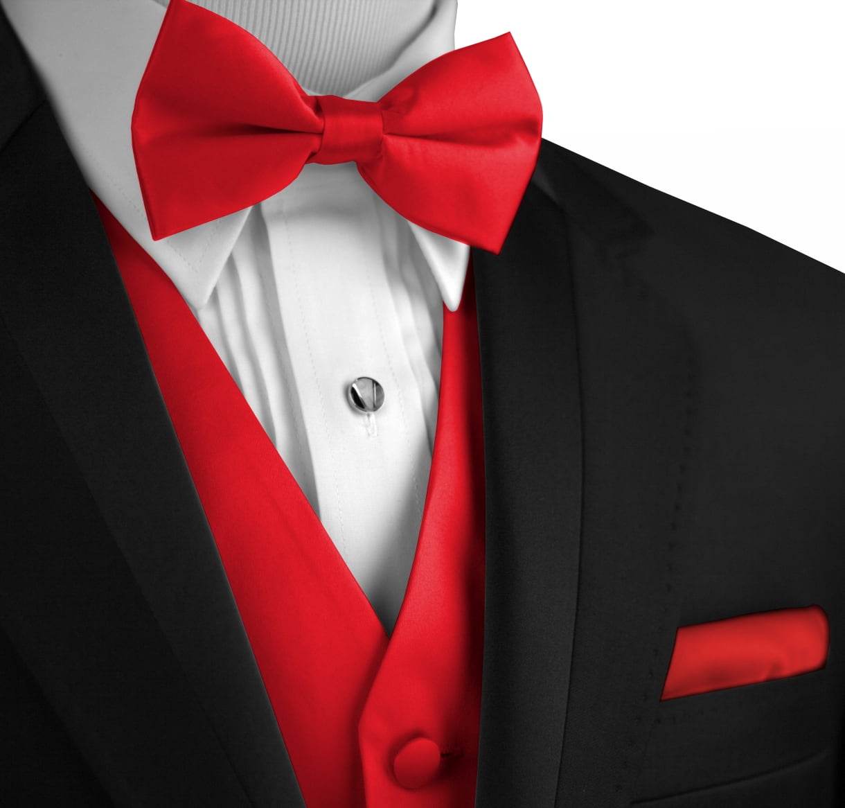 Italian Design, Men's Formal Tuxedo Vest, BowTie & Hankie Set for Prom