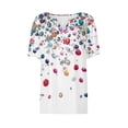 thumbnail image 4 of Women's Casual Gradient V-Neck Short-Sleeve Blouse Lightweight Soft Fabric Spring Summer Top Daily Wear Party Work Imitation Rack Comfortable Fashionable Hand Wash Cold Water, 4 of 5