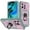 C-Pink/Green, variant on JTCASES for iPhone 12 Pro Max Case, Sliding Camera Cover   Rotating Kickstand   Magnetic Car Mount   Inside Card Holder Bracket Shockproof Frame Anti-drop PC TPU Heavy Duty Protection, Black/Silver