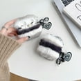 thumbnail image 2 of For AirPods Pro 2 Gen/1/2/Pro/3rd Gen 2021 Shockproof Black and white plush +love pendant Case Cover, 2 of 5