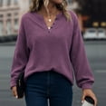 thumbnail image 2 of Womens Long Sleeve Sweaters Knit Button Shirt Lightweight Dressy Casual Basic Pullover Tops Fall Fashion, 2 of 8