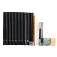 thumbnail image 5 of Grusce 30pcs Sketch Charcoal Pencil Eraser Set Art Craft with Pouch for Drawing Sketching, 5 of 9