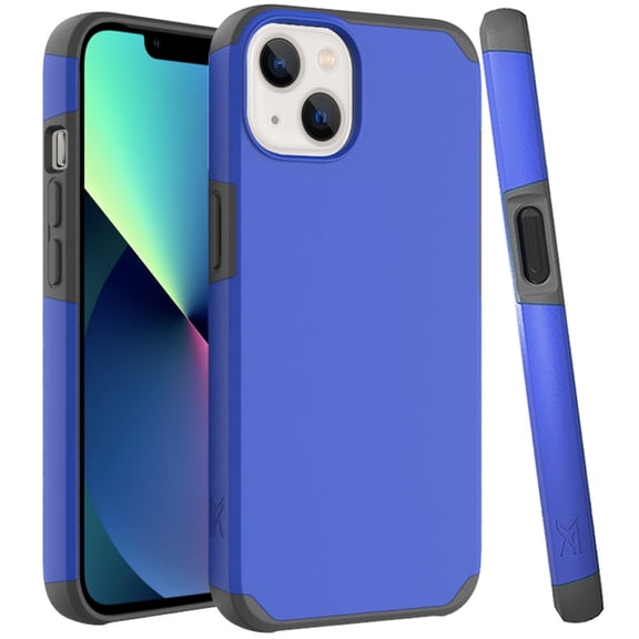 For Iphone 13 Premium Minimalistic Slim Tough Shockproof Hybrid Case Cover - Classic Blue